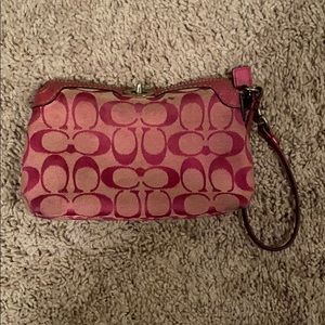 Coach pink wristlet - used condition